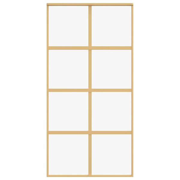 vidaXL Schiebet&uuml;r Golden 102,5x205 cm ESG-Klarglas und Aluminium