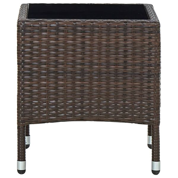 vidaXL Gartentisch Braun 40x40x45 cm Poly Rattan