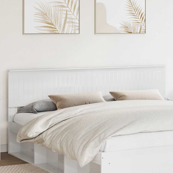 vidaXL Kopfteil Gl&auml;nzend Wei&szlig; 200 cm Holzwerkstoff