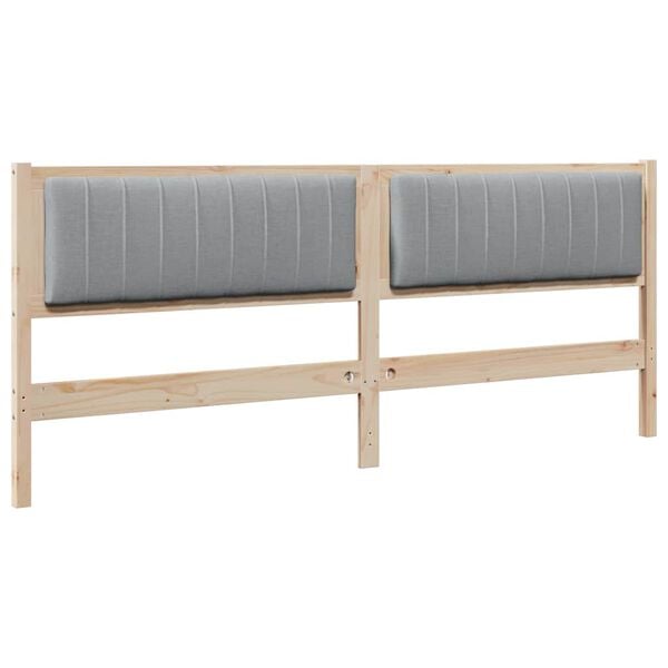 vidaXL Gepolstertes Kopfteil Braun 200 cm Massives Kiefernholz
