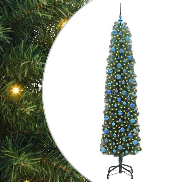 vidaXL K&uuml;nstlicher Weihnachtsbaum mit 300 LEDs mit St&auml;nder Gr&uuml;n 240 cm