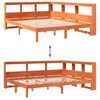 vidaXL Massivholzbett mit Regal ohne Matratze Wachsbraun 160x200 cm