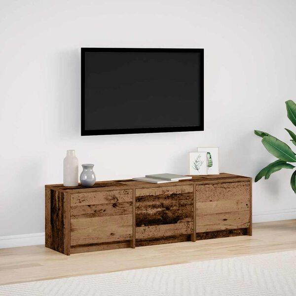 vidaXL TV Schrank mit LEDs Altholz 140 x 34 x 40 cm Holzwerkstoff