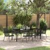 vidaXL Garten Essgruppe 7 pcs Schwarz Pulverbeschichteter Stahl