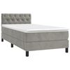 vidaXL Boxspringbett mit Matratze & LED Hellgrau 80x200 cm Samt