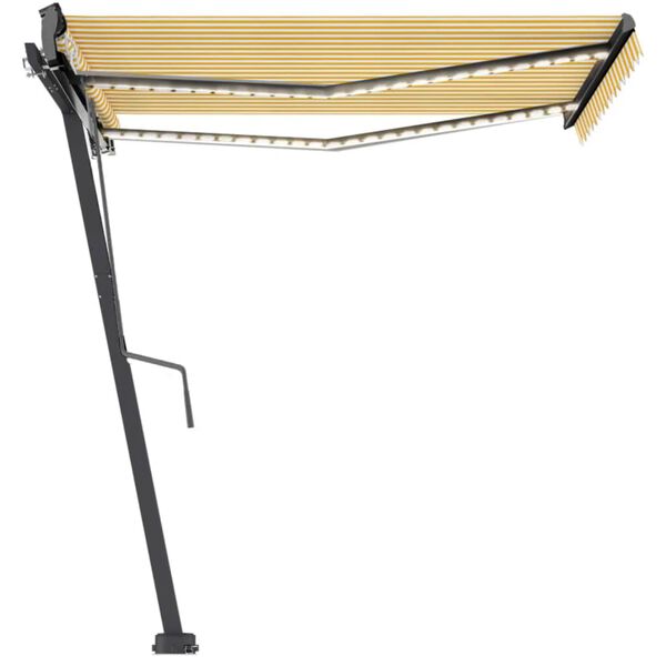 vidaXL Standmarkise Automatisch 350x250 cm Gelb/Wei&szlig;
