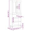vidaXL Highboard Betongrau 69,5x34x180 cm Holzwerkstoff