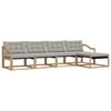 vidaXL Outdoor-Sofagarnitur mit Kissen 5 pcs Wei&szlig; und Hellgrau