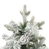 vidaXL Weihnachtsbaum mit Beleuchtung Schnee und Zapfen 120 cm PVC&PE
