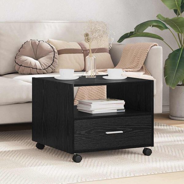 vidaXL Couchtisch Schwarz Eichen-Optik 55 x 55 x 45 cm Holzwerkstoff