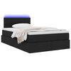 vidaXL Bett mit Stauraum und LED mit LED Schwarz 120 x 190 cm Stoff