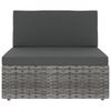 vidaXL Modulares Mittelsofa Poly Rattan Grau