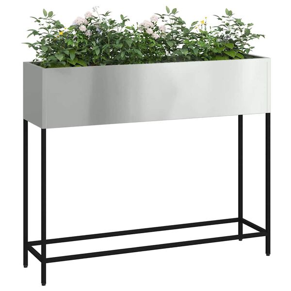vidaXL Hochbeet Gartenpflanzer Silber 100 x 26 x 82 cm