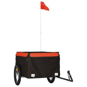 vidaXL Fahrradanh&auml;nger Schwarz und Orange 45 kg Eisen