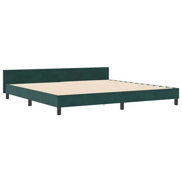 vidaXL Boxspringbett mit Kopfteil Dunkelgr&uuml;n 200 x 200 cm Samt