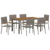 vidaXL Garten Essgruppe 7 Stk. Grau Poly-Rattan