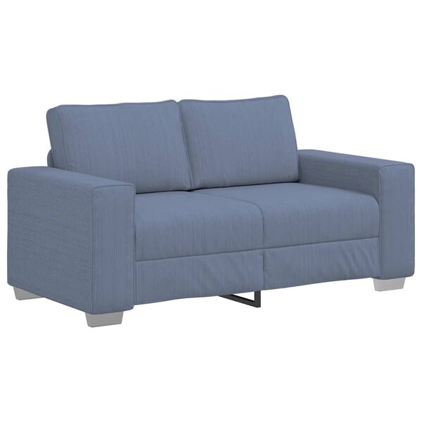vidaXL Zweisitzer-Sofa Blau 160x77x82 cm Cordstoff