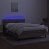 vidaXL Boxspringbett mit Matratze & LED Taupe 140x190 cm Stoff