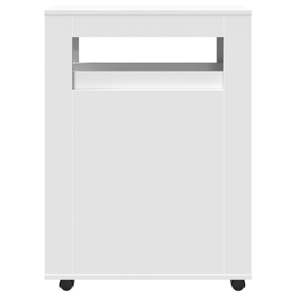 vidaXL Badschrank Schmal mit Rollen Wei&szlig; Holzwerkstoff