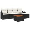 vidaXL Gartensofa-set mit Kissen 6 pcs Schwarz Poly-Rattan