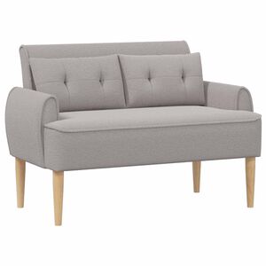 vidaXL Zweisitzer mit Knopfheftung Hellgrau 117 x 67 x 77 cm Boucl&eacute;