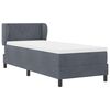 vidaXL Boxspringbett mit Matratze Dunkelgrau 80x200 cm Samt Dunkelgrau