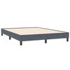 vidaXL Boxspringbett mit Matratze Dunkelgrau 140x210 cm Samt