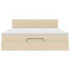 vidaXL Ottoman-Bett mit Matratze & LEDs Creme 160x200 cm Stoff