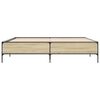 vidaXL Bettgestell Sonoma-Eiche 200x200 cm Holzwerkstoff und Metall