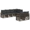 vidaXL Gartensofa-set 7 stk. 7-Sitzanzahl Grau Poly-Rattan