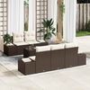 vidaXL Sofa Set mit Kissen Braun Poly Rattan