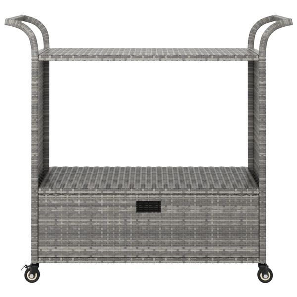 vidaXL Barwagen mit Schublade Grau 100x45x97 cm Poly Rattan