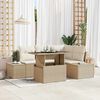 vidaXL Gartensofa-set mit Kissen 5 pcs Beige und Creme Poly-Rattan