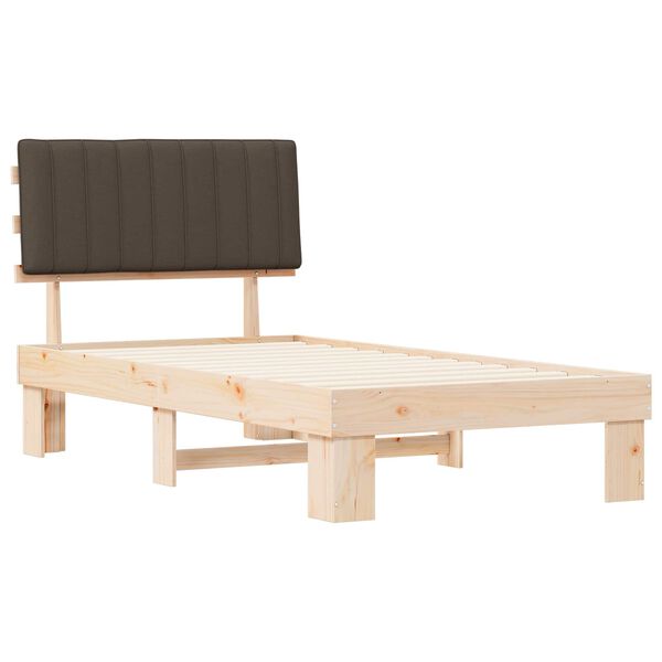 vidaXL Bettgestell mit gepolstertem Kopfteil Taupe 100 x 200 cm