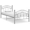 vidaXL Bett Grau Metall 90x200 cm