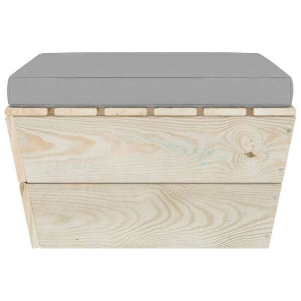 vidaXL Garten-Paletten-Hocker mit Kissen Imprägniertes Fichtenholz