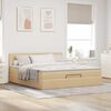 vidaXL Ottoman-Bett mit Matratze & LEDs Creme 160x200 cm Stoff