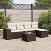vidaXL 6-tlg. Garten-Sofagarnitur mit Kissen Braun Poly Rattan