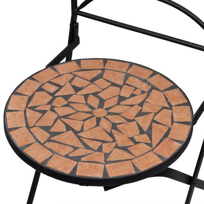 vidaXL 3-tlg. Bistro-Set Mosaik Keramik Terrakotta
