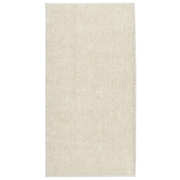 vidaXL Teppich ISTAN Hochflor Gl&auml;nzend Creme 100x200 cm