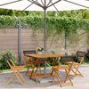 vidaXL 5-tlg. Garten-Essgruppe Schwarz Poly Rattan und Massivholz