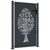 vidaXL Gartentor Anthrazit 100x150 cm Stahl Baum-Design