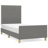 vidaXL Bettgestell ohne Matratze Dunkelgrau 90x200 cm Stoff