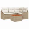 vidaXL Gartensofa-set mit Kissen 5 pcs Beige Poly-Rattan