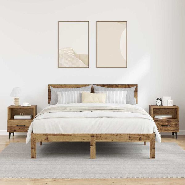 vidaXL Nachttisch 2 pcs Altholz 40 x 35 x 47,5 cm Holzwerkstoff