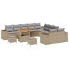 vidaXL Gartensofa-set mit Kissen 13 pcs Beige Poly-Rattan