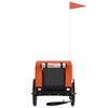 vidaXL Fahrradanhänger Hunde Orange und Schwarz Oxford-Gewebe & Eisen