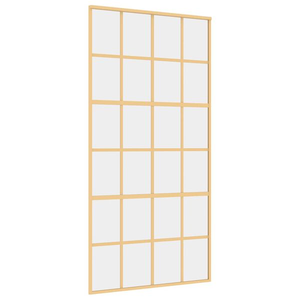 vidaXL Schiebet&uuml;r Golden 102,5x205 cm ESG-Klarglas und Aluminium