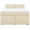 vidaXL Boxspringbett mit Matratze Creme 160x200 cm Stoff
