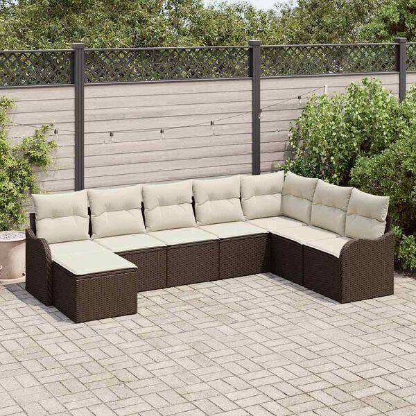 vidaXL Gartensofa-set Braun Poly-Rattan